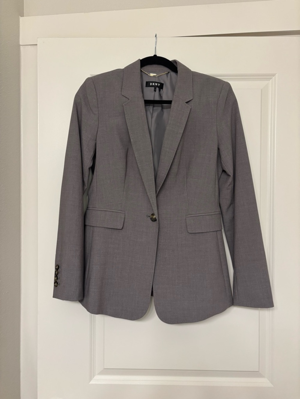 DKNY Gray Satin-Lined Blazer Jacket
